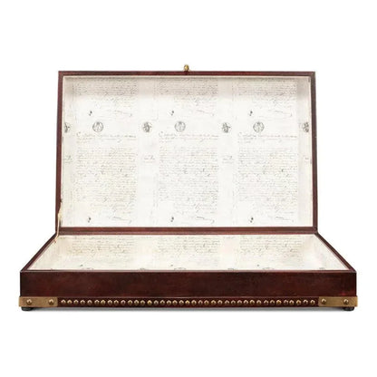 Winchester Box Leather Decorative Box - LOOMLAN - Sarreid - Boxes & Bowls