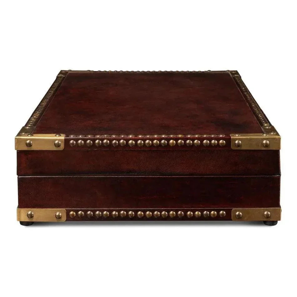 Winchester Box Leather Decorative Box - LOOMLAN - Sarreid - Boxes & Bowls