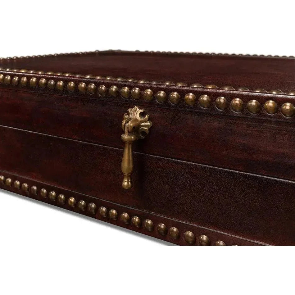 Winchester Box Leather Decorative Box - LOOMLAN - Sarreid - Boxes & Bowls