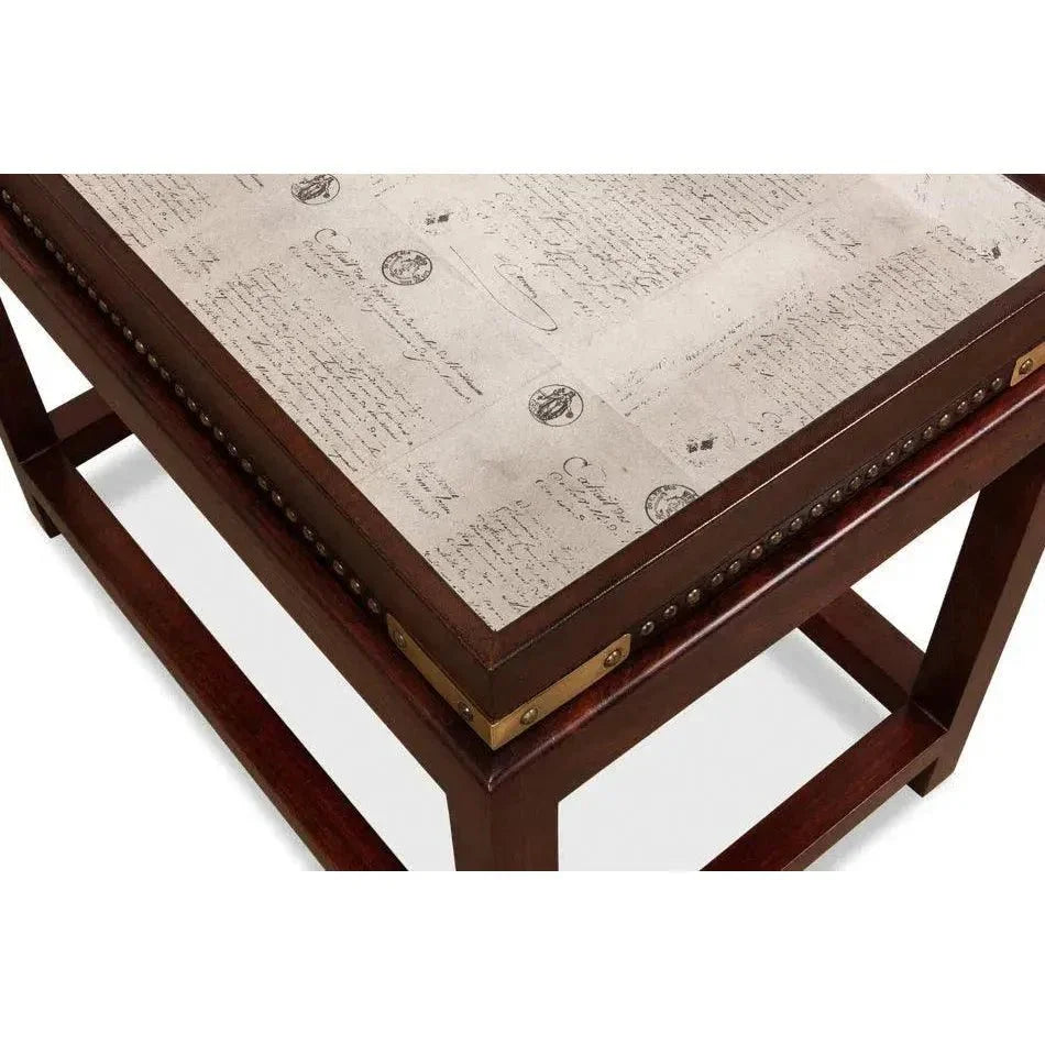 Winchester Box On Stand Leather Accent Cabinet - LOOMLAN - Sarreid - Side Tables