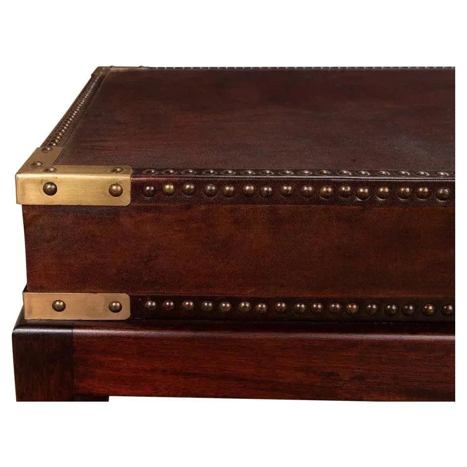 Winchester Rectangle Leather Coffee Table - LOOMLAN - Sarreid - Coffee Tables