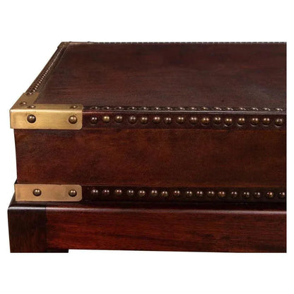 Winchester Rectangle Leather Coffee Table - LOOMLAN - Sarreid - Coffee Tables