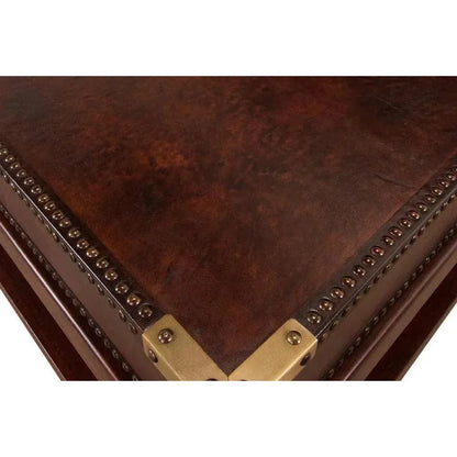 Winchester Rectangle Leather Coffee Table - LOOMLAN - Sarreid - Coffee Tables