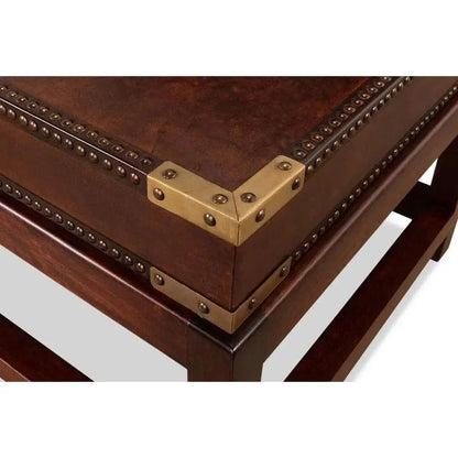 Winchester Rectangle Leather Coffee Table - LOOMLAN - Sarreid - Coffee Tables