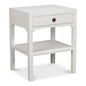 Windy Wood White Rectangular Side Table Single Drawer - LOOMLAN - Sarreid - Side Tables