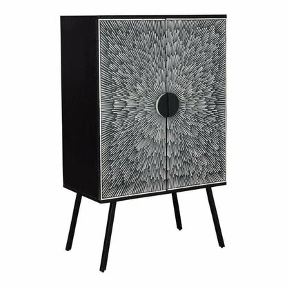 Wine Cabinet Black and White Retro Bar-Home Bar Cabinets-Moe's Home-LOOMLAN