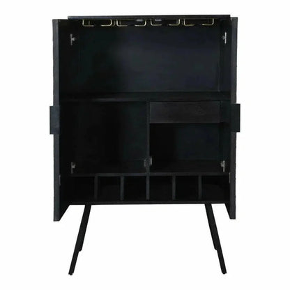 Wine Cabinet Black and White Retro Bar-Home Bar Cabinets-Moe's Home-LOOMLAN