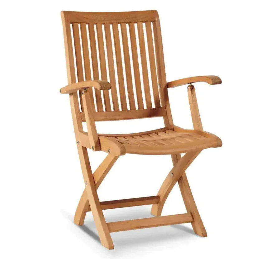 Winford Teak Outdoor Folding Armchair-Outdoor Accent Chairs-HiTeak-LOOMLAN