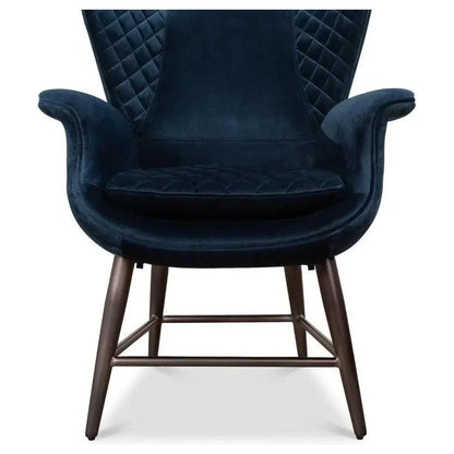 Wings Accent Chair Blue Velvet - Egg Chair - LOOMLAN - Sarreid - Accent Chairs