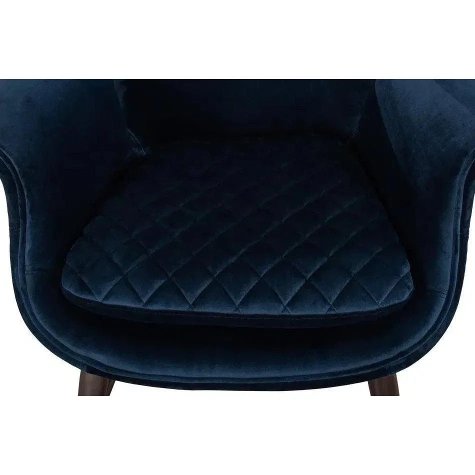 Wings Accent Chair Blue Velvet - Egg Chair - LOOMLAN - Sarreid - Accent Chairs