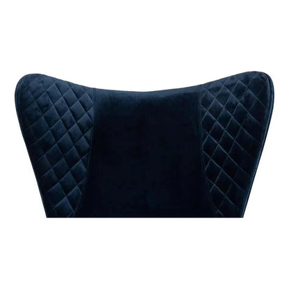 Wings Accent Chair Blue Velvet - Egg Chair - LOOMLAN - Sarreid - Accent Chairs