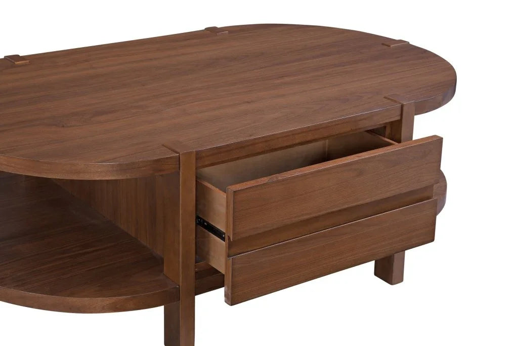 Winston Wooden Brown Cocktail Table - LOOMLAN - Bassett Mirror - Coffee Tables