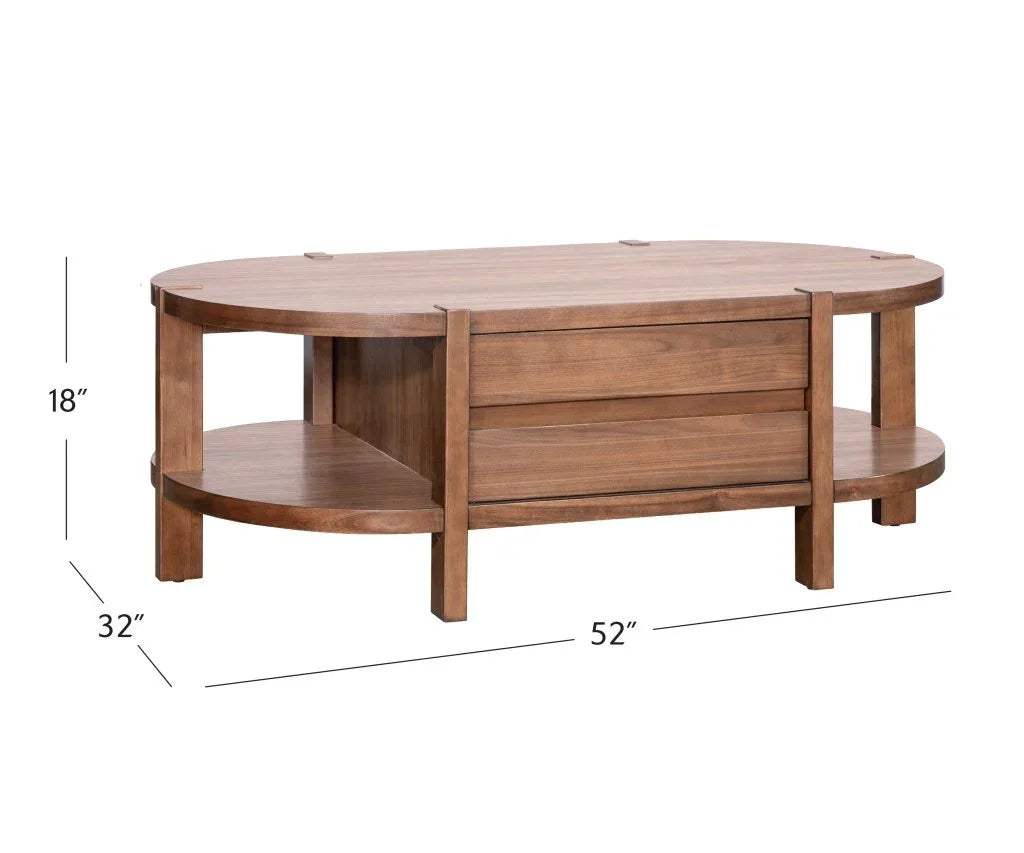 Winston Wooden Brown Cocktail Table - LOOMLAN - Bassett Mirror - Coffee Tables
