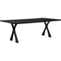 Wishbone Wooden Black Rectangular Dining Table-Dining Tables-Furniture Classics-LOOMLAN