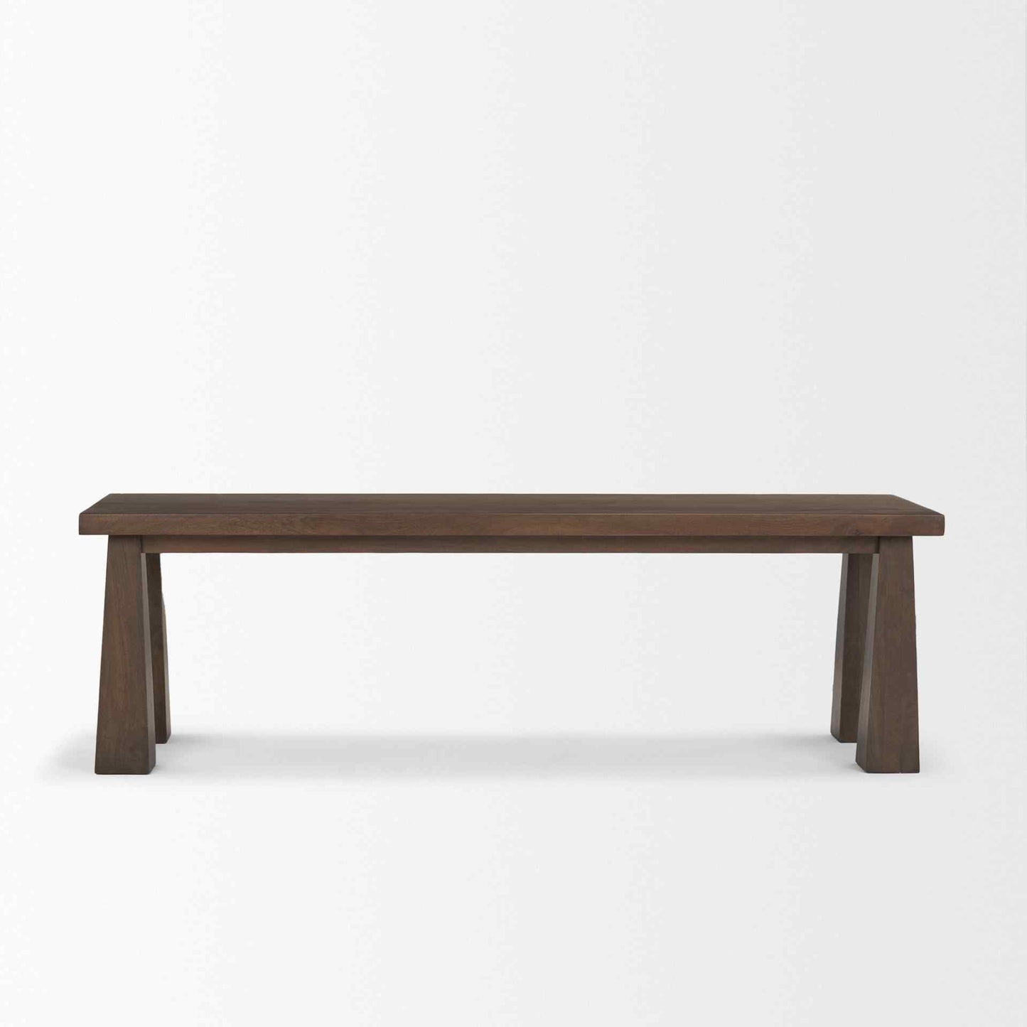 Wolcott Dark Brown Wooden Dining Bench