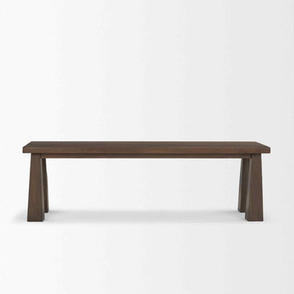 Wolcott Dark Brown Wooden Dining Bench