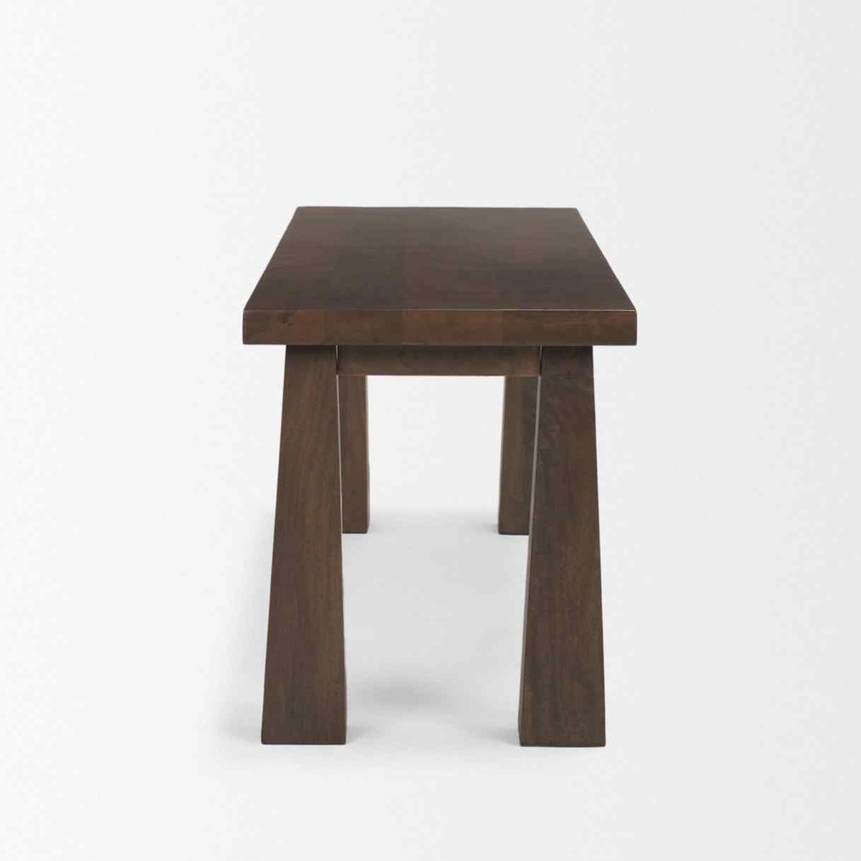 Wolcott Dark Brown Wooden Dining Bench