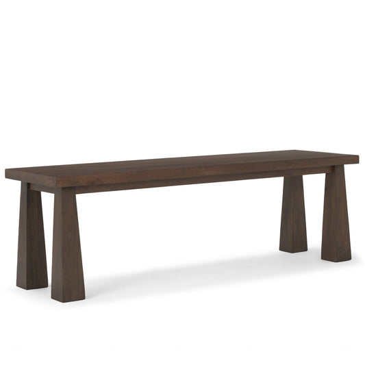 Wolcott Dark Brown Wooden Dining Bench