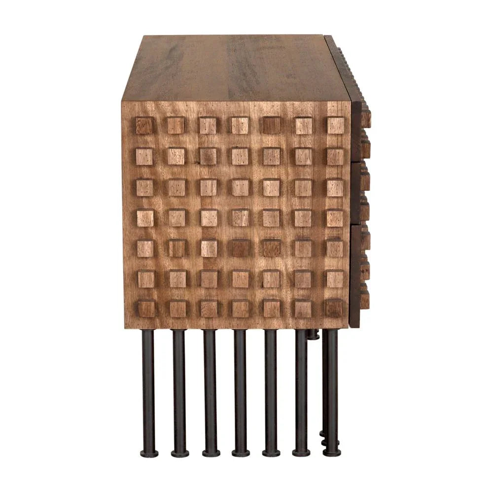 Wolfgang Steel Base Wooden Sideboard - LOOMLAN - Noir - Sideboards