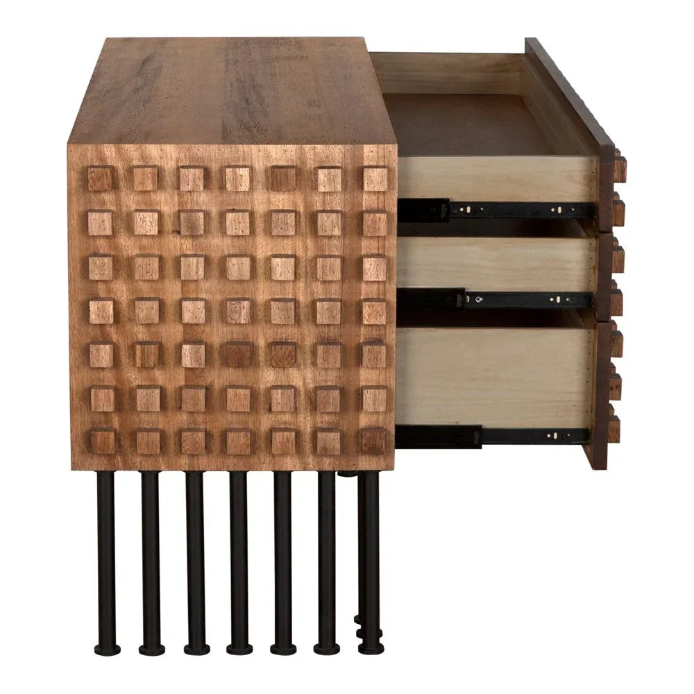 Wolfgang Steel Base Wooden Sideboard - LOOMLAN - Noir - Sideboards