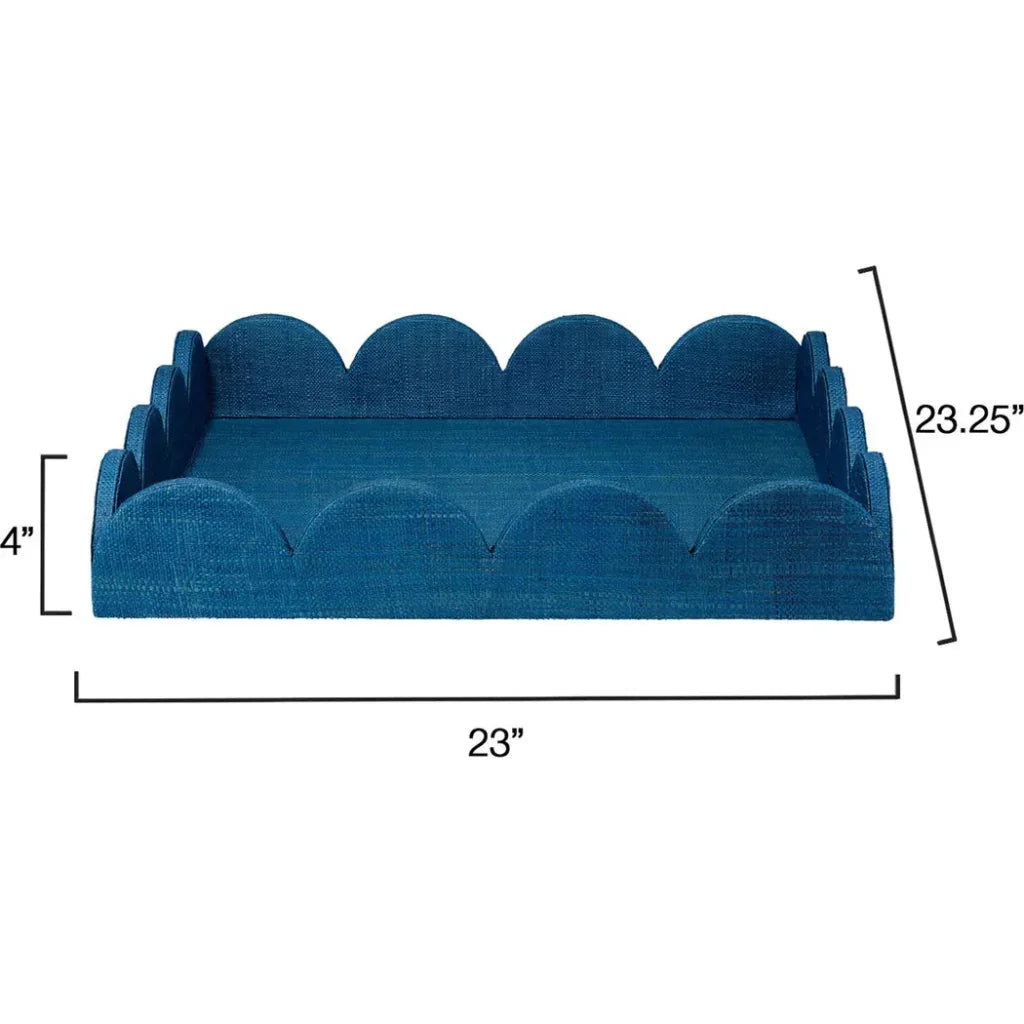 Wonderland Scalloped Raffia Tray