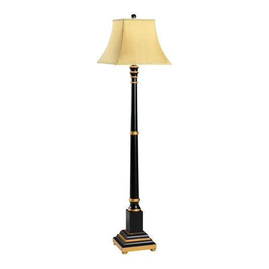 Wood Candlestick Hand Painted Wooden Floor Lamp-Floor Lamps-Wildwood-LOOMLAN