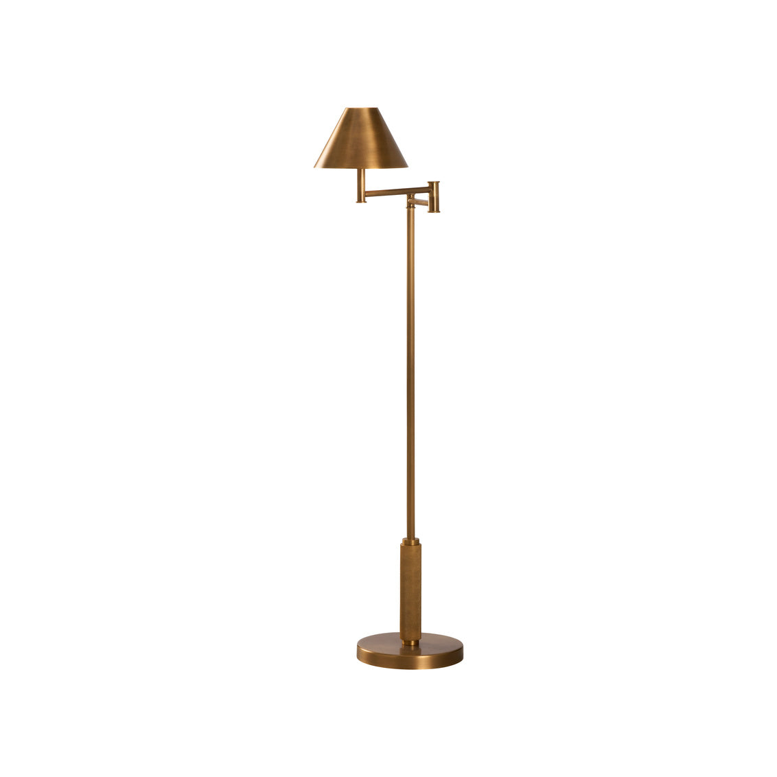 Woodbury Antique Brass Finish Floor Lamp-Floor Lamps-Wildwood-LOOMLAN