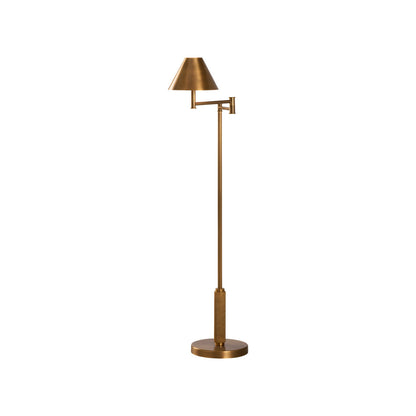 Woodbury Antique Brass Finish Floor Lamp-Floor Lamps-Wildwood-LOOMLAN