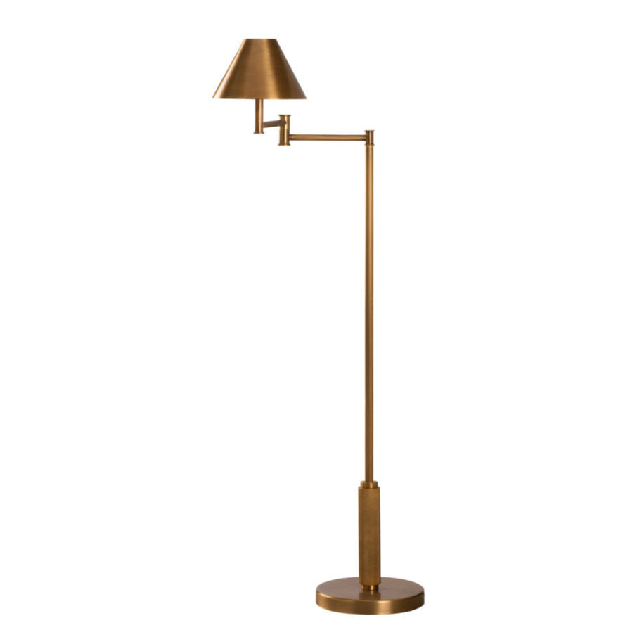 Woodbury Antique Brass Finish Floor Lamp-Floor Lamps-Wildwood-LOOMLAN