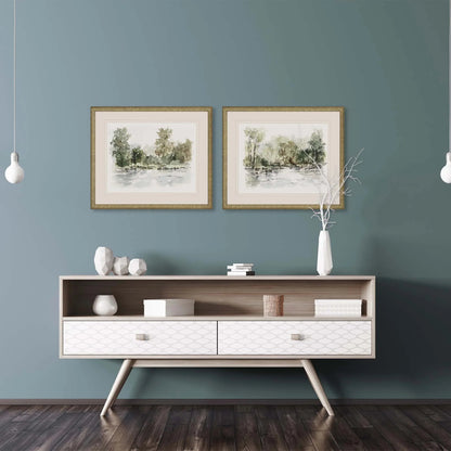 Wooded Stream Wood Framed Wall Art 2PC