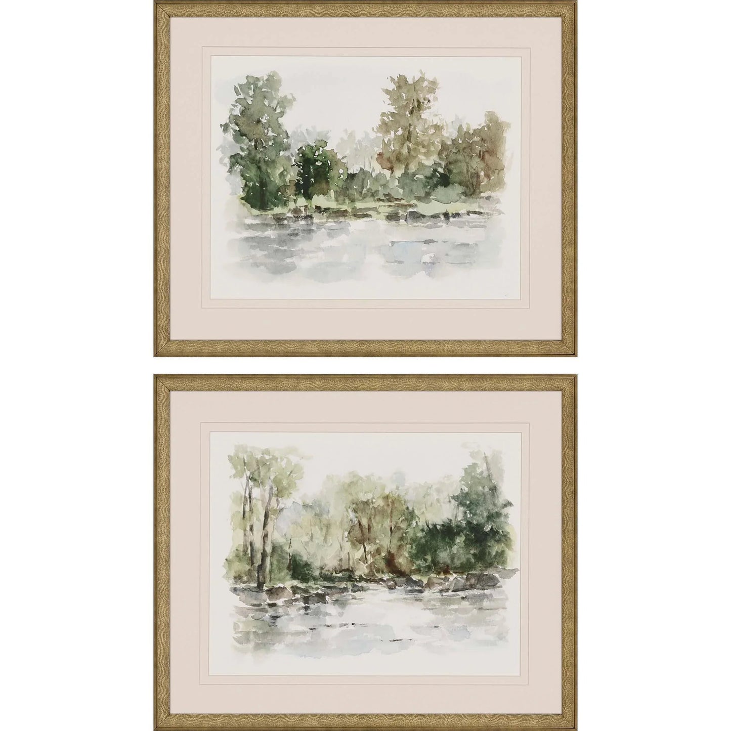 Wooded Stream Wood Framed Wall Art 2PC