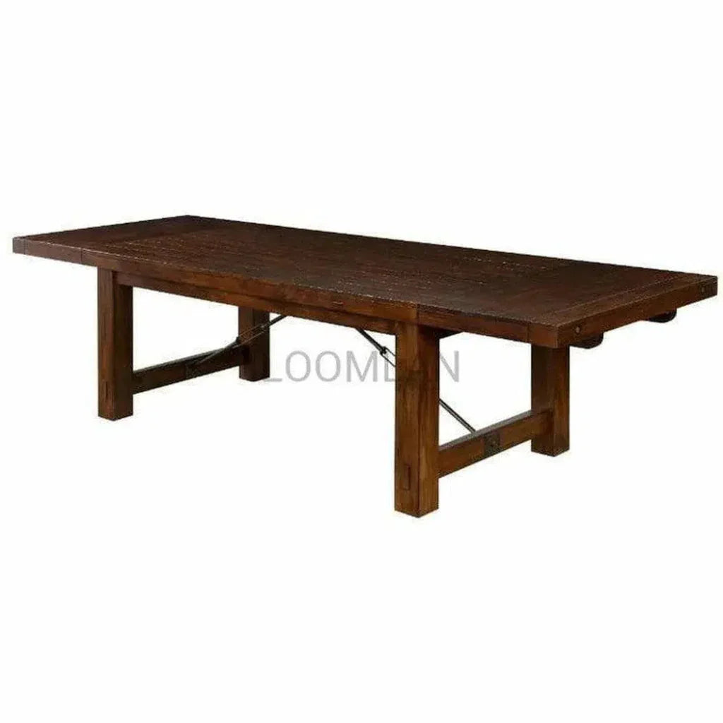 Wooden Extending Dining Table with-Dining Tables-Sunny D-LOOMLAN
