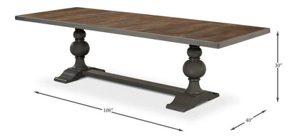 Wooden Rectangular Dining Table-Dining Tables-Sarreid-LOOMLAN