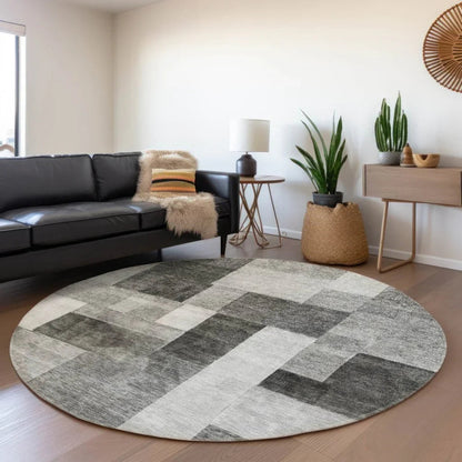 Wovari Gray Washable Indoor - Outdoor Rug - LOOMLAN - LOOMLAN Rugs - Outdoor Rugs