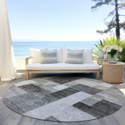 Wovari Gray Washable Indoor - Outdoor Rug - LOOMLAN - LOOMLAN Rugs - Outdoor Rugs