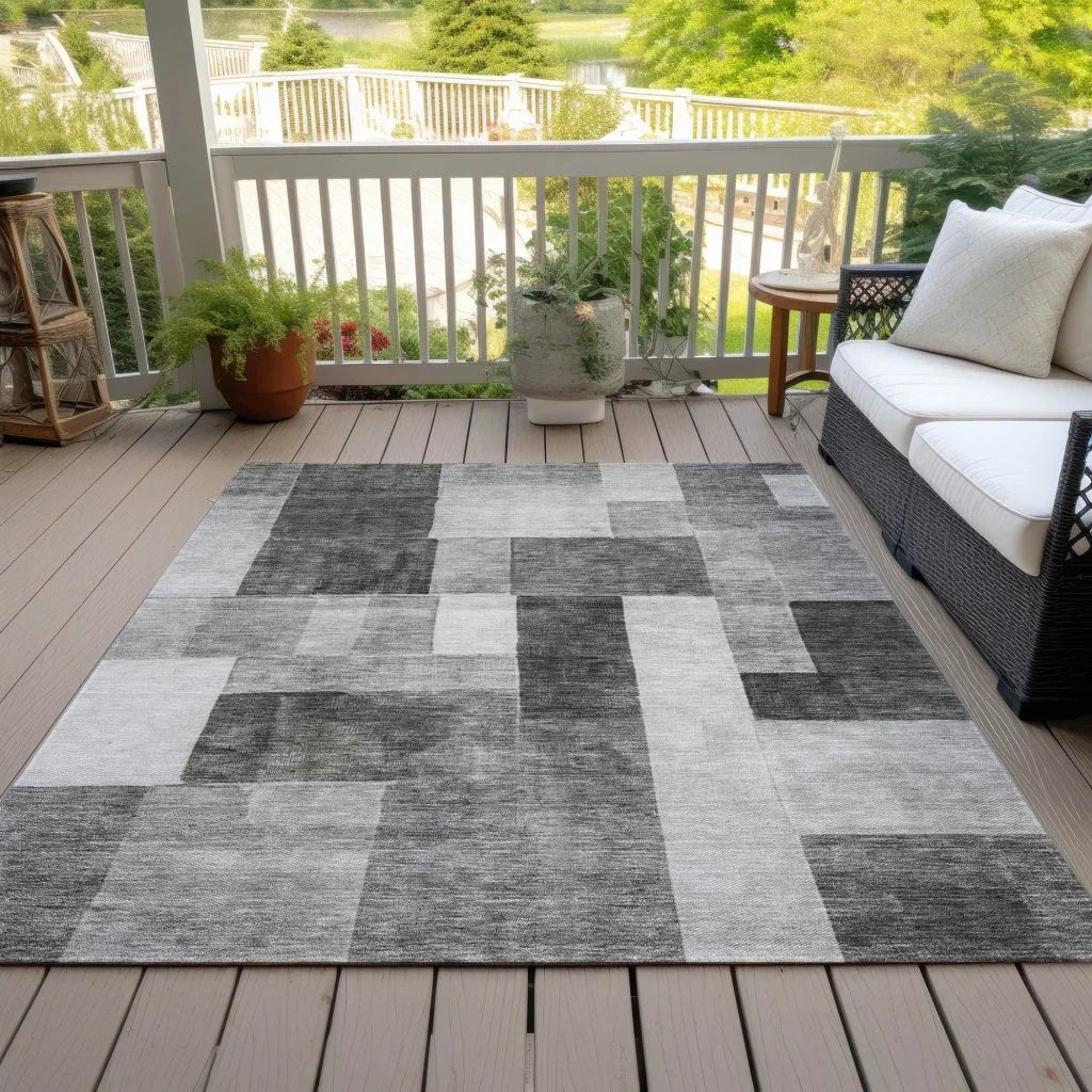 Wovari Gray Washable Indoor - Outdoor Rug - LOOMLAN - LOOMLAN Rugs - Outdoor Rugs