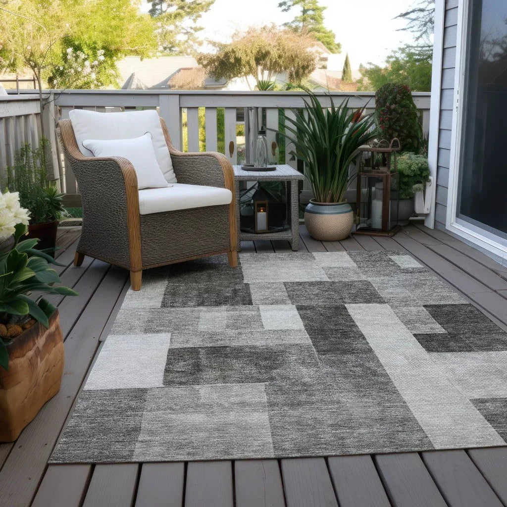 Wovari Gray Washable Indoor - Outdoor Rug - LOOMLAN - LOOMLAN Rugs - Outdoor Rugs