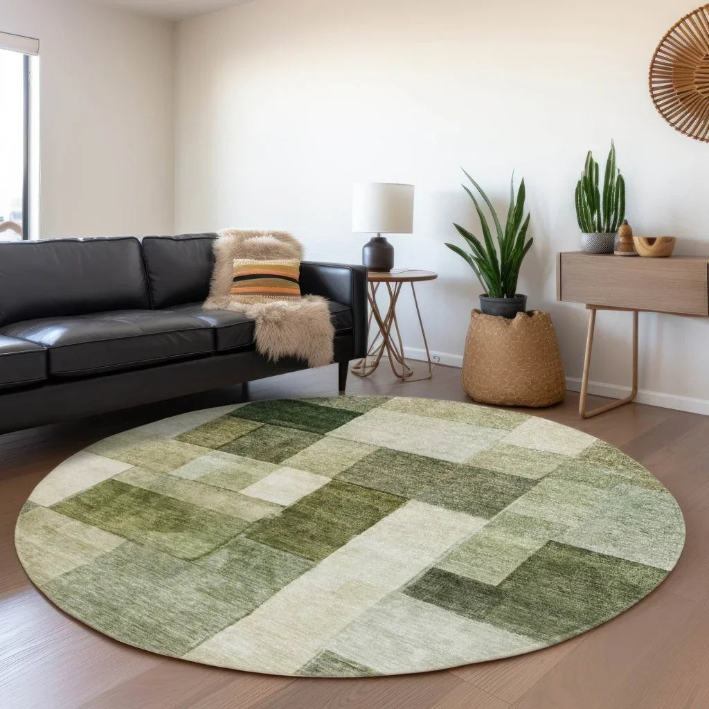 Wovari Green Washable Indoor - Outdoor Rug - LOOMLAN - LOOMLAN Rugs - Outdoor Rugs