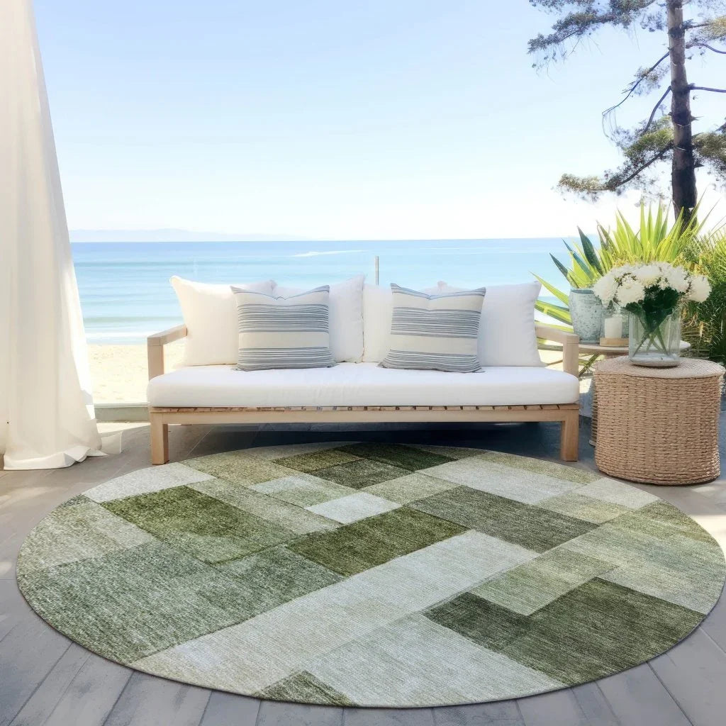 Wovari Green Washable Indoor - Outdoor Rug - LOOMLAN - LOOMLAN Rugs - Outdoor Rugs