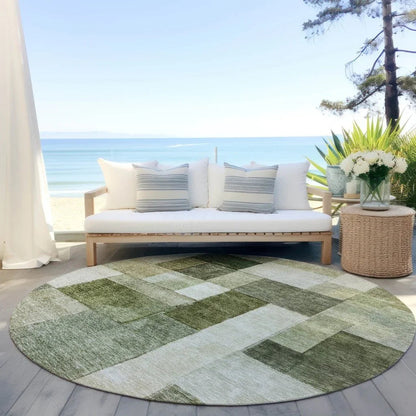 Wovari Green Washable Indoor - Outdoor Rug - LOOMLAN - LOOMLAN Rugs - Outdoor Rugs