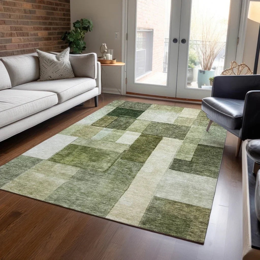 Wovari Green Washable Indoor - Outdoor Rug - LOOMLAN - LOOMLAN Rugs - Outdoor Rugs