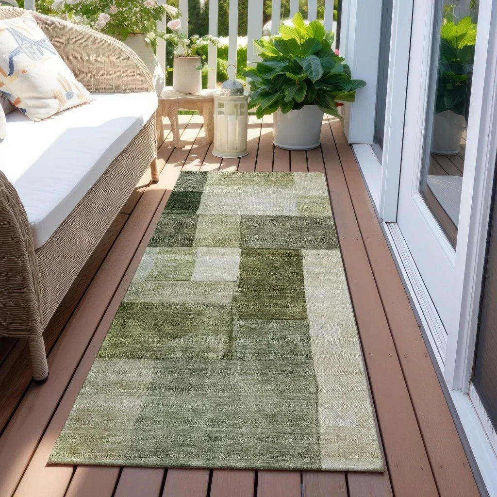 Wovari Green Washable Indoor - Outdoor Rug - LOOMLAN - LOOMLAN Rugs - Outdoor Rugs