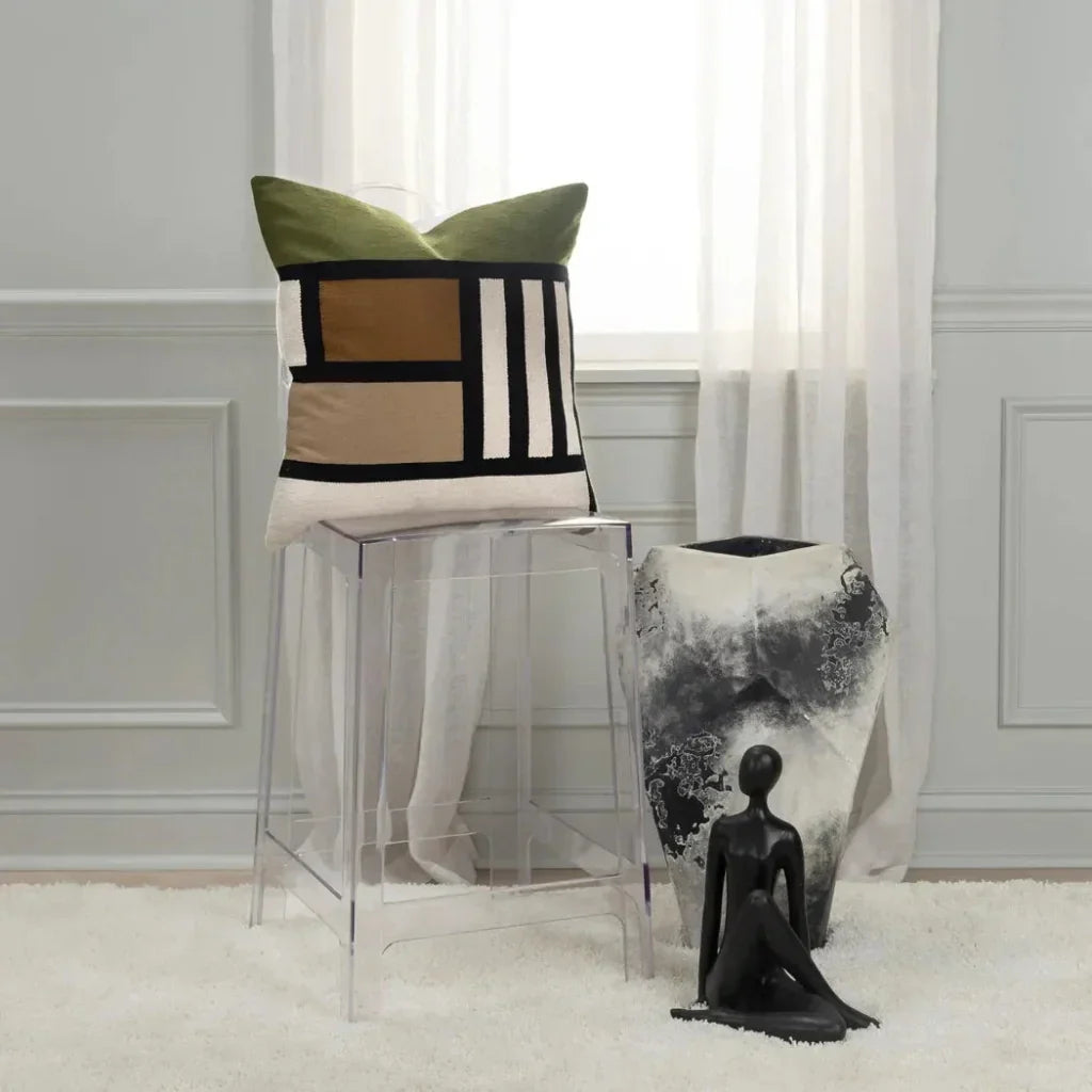 Woven Color Block Throw Pillow Down Insert - LOOMLAN - LOOMLAN - Throw Pillows