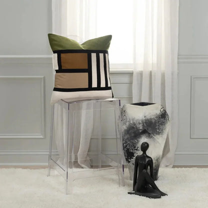 Woven Color Block Throw Pillow Down Insert - LOOMLAN - LOOMLAN - Throw Pillows