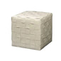 Woven Leather Ottoman White - LOOMLAN - Jamie Young - Ottomans