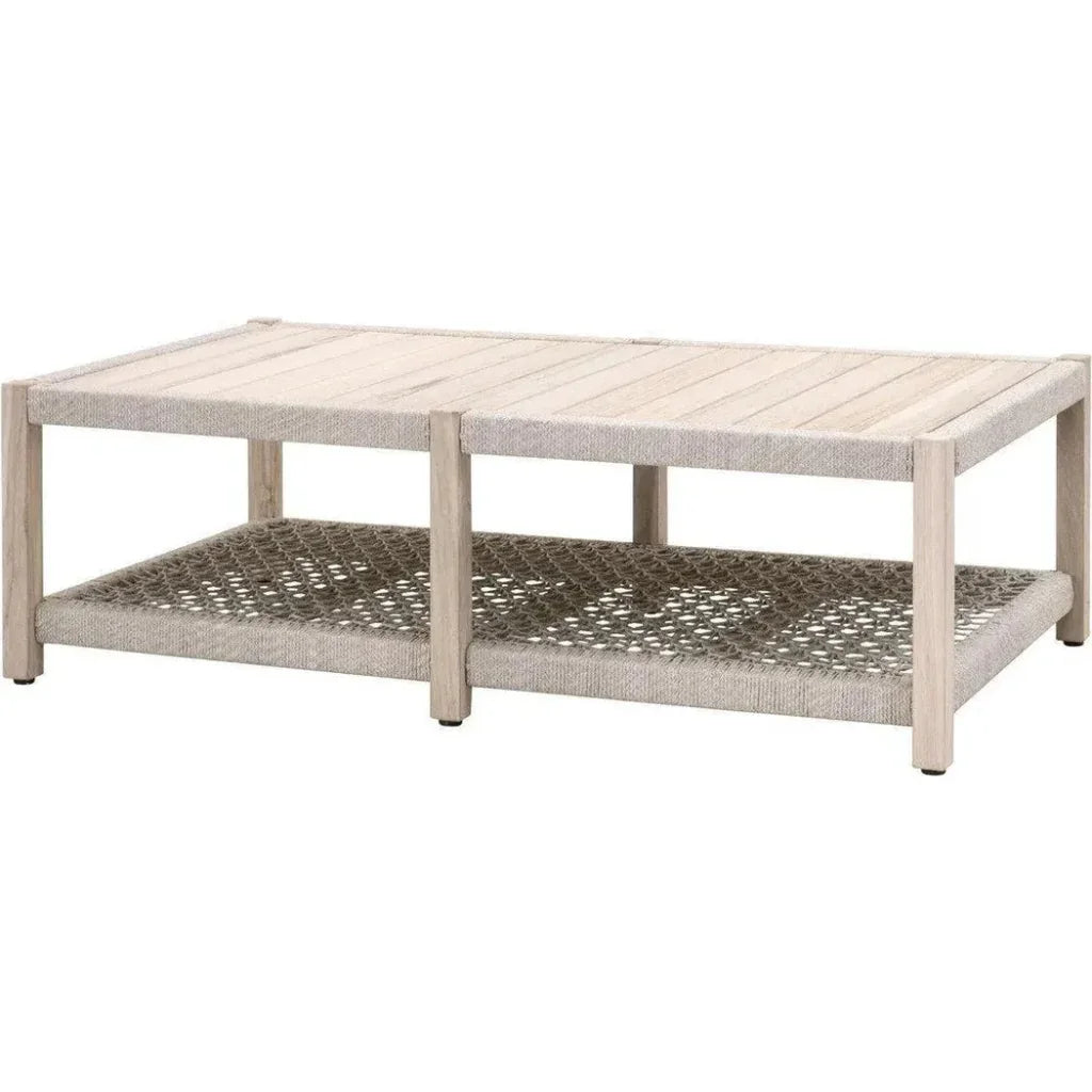Wrap Outdoor Rectangular Coffee Table With-Outdoor Coffee Tables-Essentials For Living-LOOMLAN