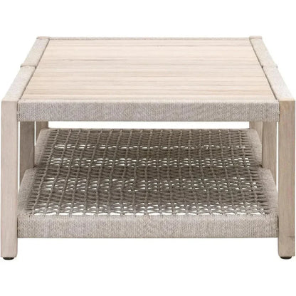 Wrap Outdoor Rectangular Coffee Table With-Outdoor Coffee Tables-Essentials For Living-LOOMLAN