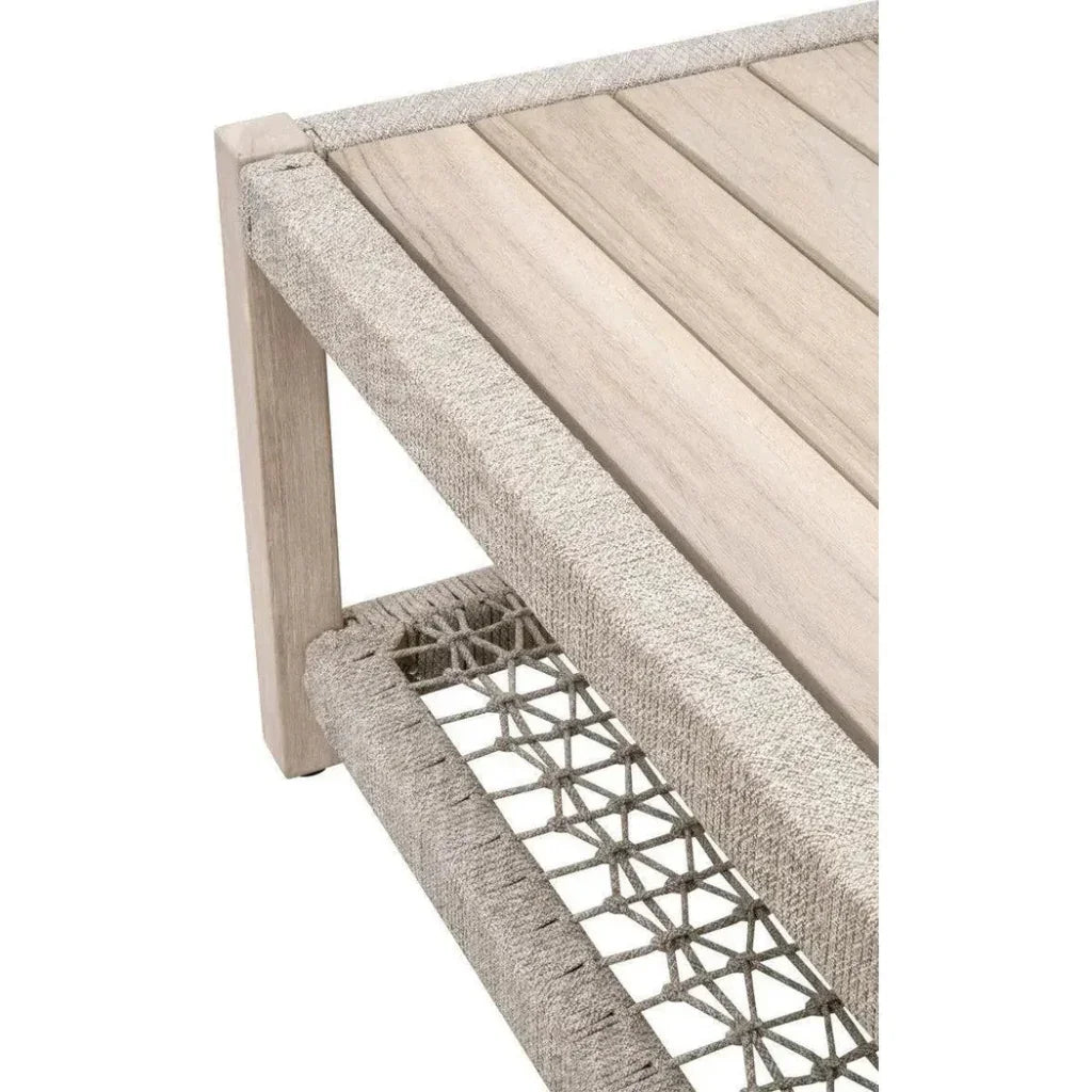 Wrap Outdoor Teak Square Coffee Table-Outdoor Coffee Tables-Essentials For Living-LOOMLAN