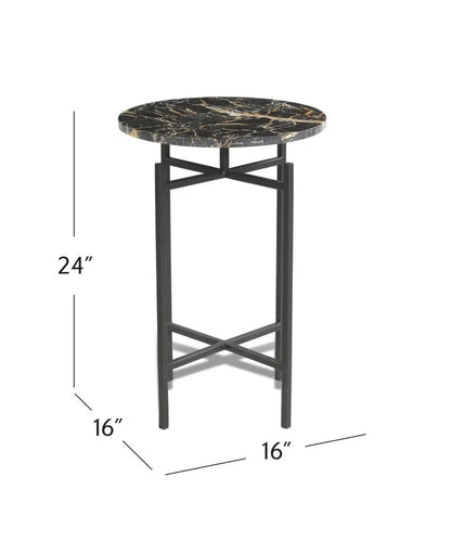 Wren Round Marble Top Accent Table - LOOMLAN - Bassett Mirror - Side Tables