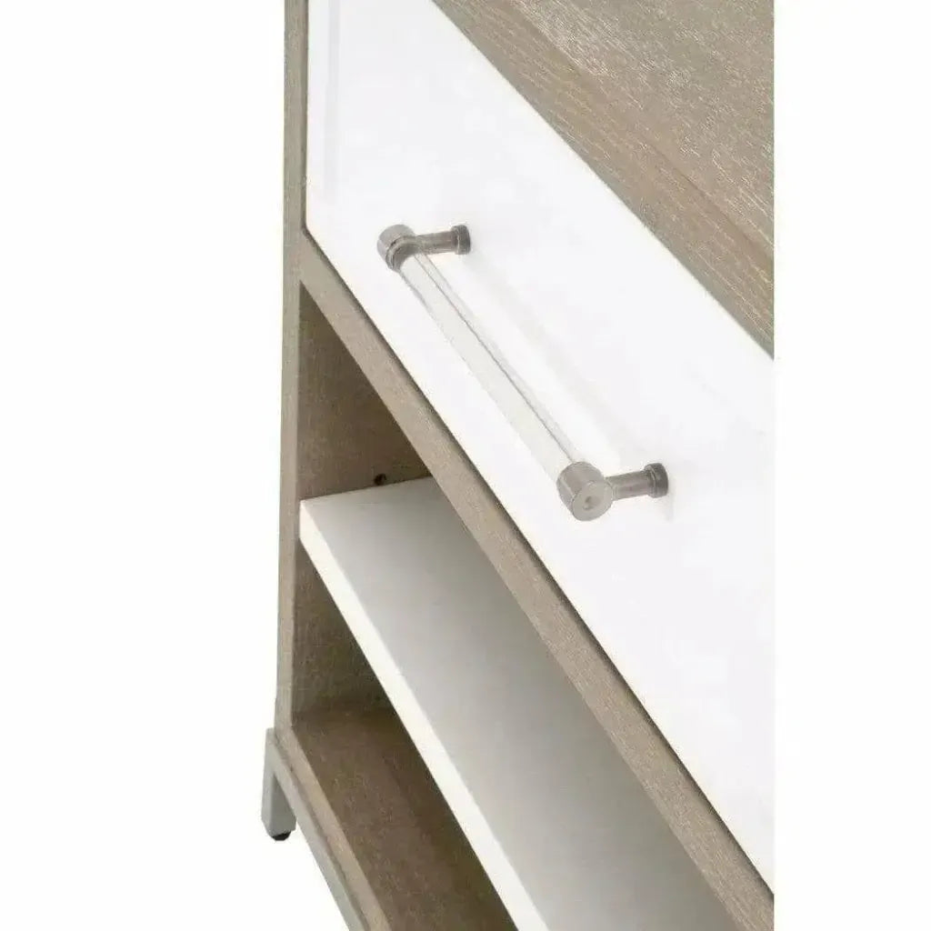 Wrenn 1 Drawer Two Tone White Nightstand - LOOMLAN - Essentials For Living - Nightstands